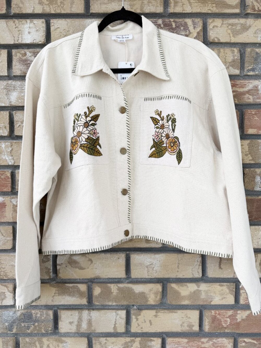 Free People x Denim and Bone Woodlands Embroidered Jacket - Picture 4 of 15